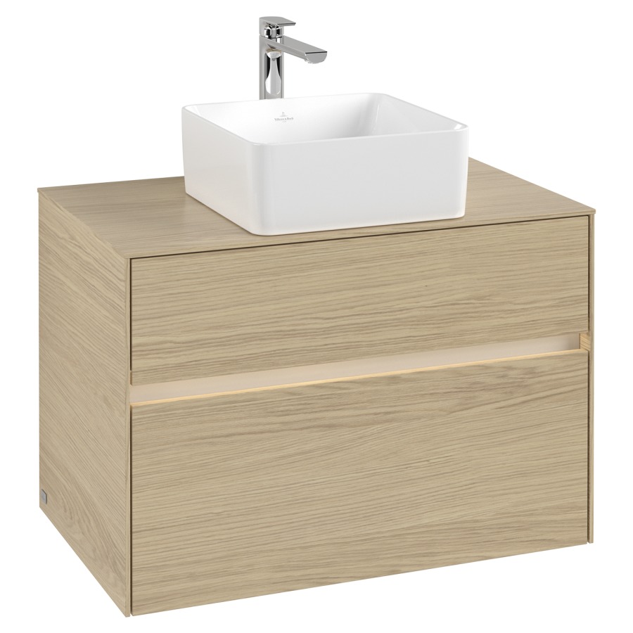 Élément inférieur COLLARO
80 x 54,8 x 50 cm
élément à 2 tiroirs
avec éclairage LED