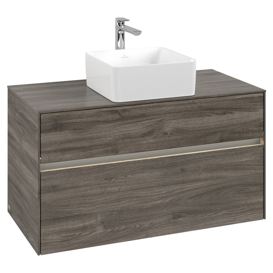 Élément inférieur COLLARO
100 x 54,8 x 50 cm
élément à 2 tiroirs
avec éclairage LED