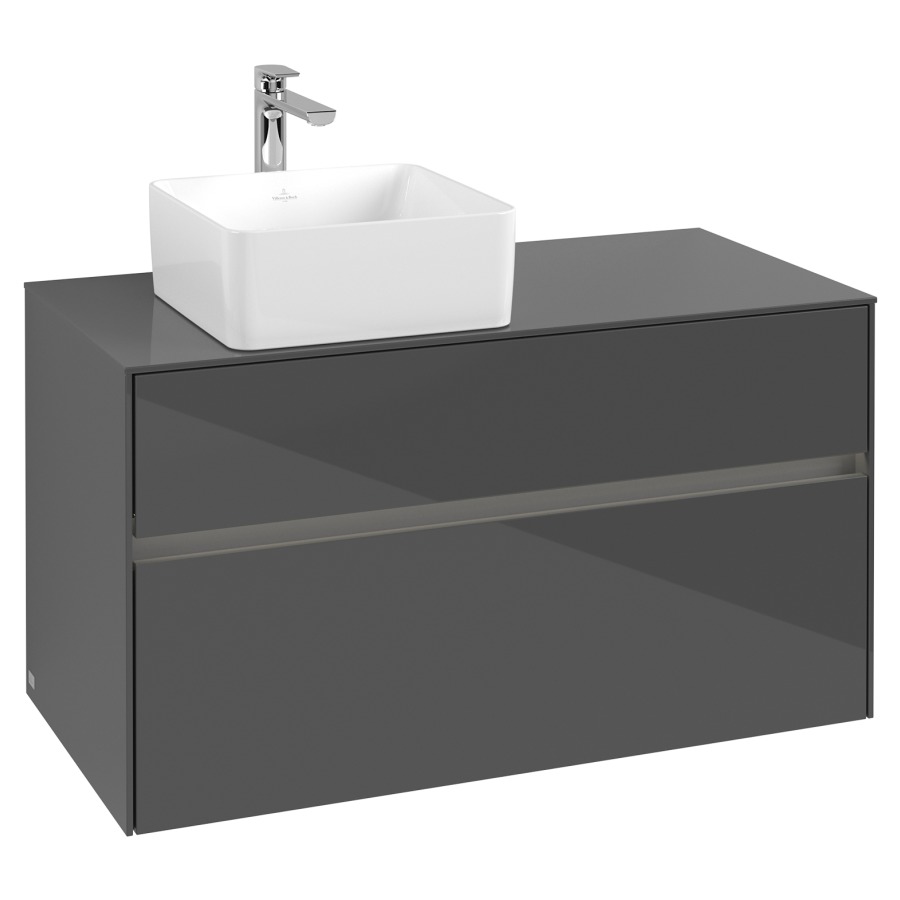 Élément inférieur COLLARO
100 x 54,8 x 50 cm
lavabo à gauche
élément à 2 tiroirs
avec éclairage LED