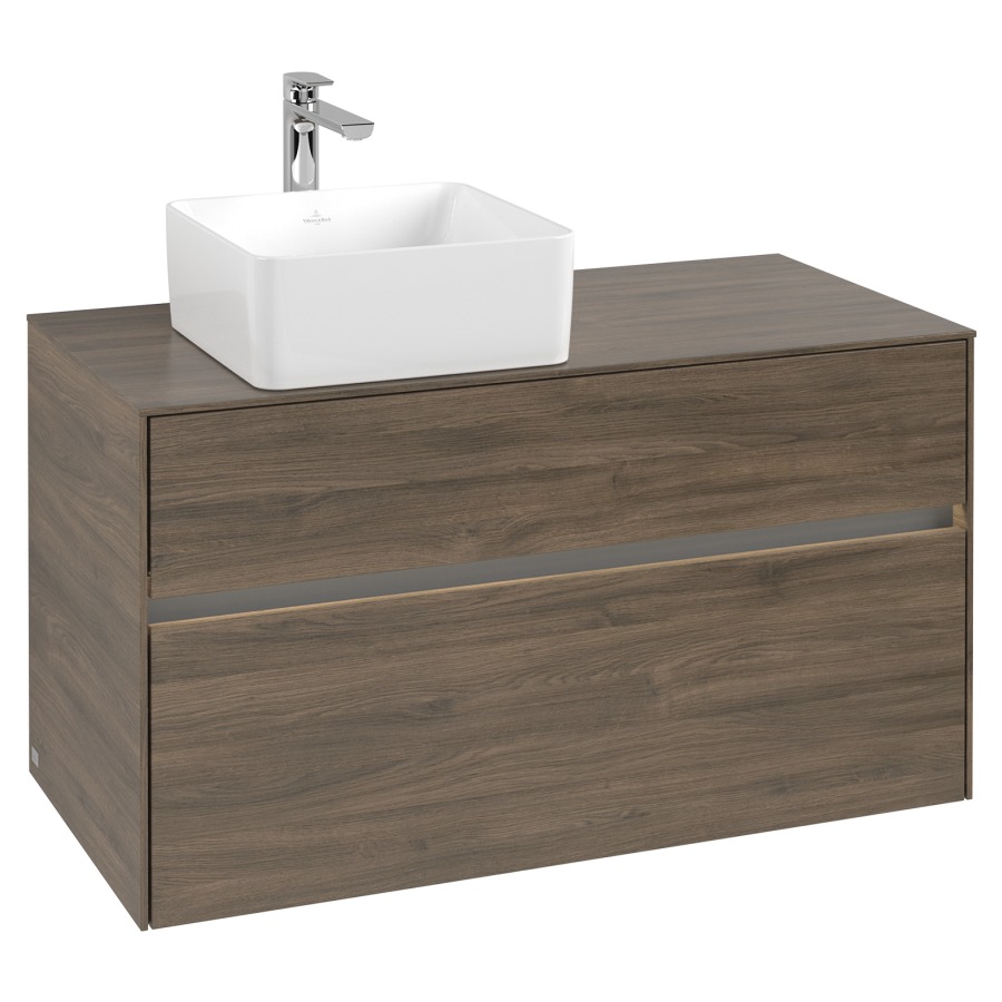Élément inférieur COLLARO
100 x 54,8 x 50 cm
lavabo à gauche
élément à 2 tiroirs
avec éclairage LED