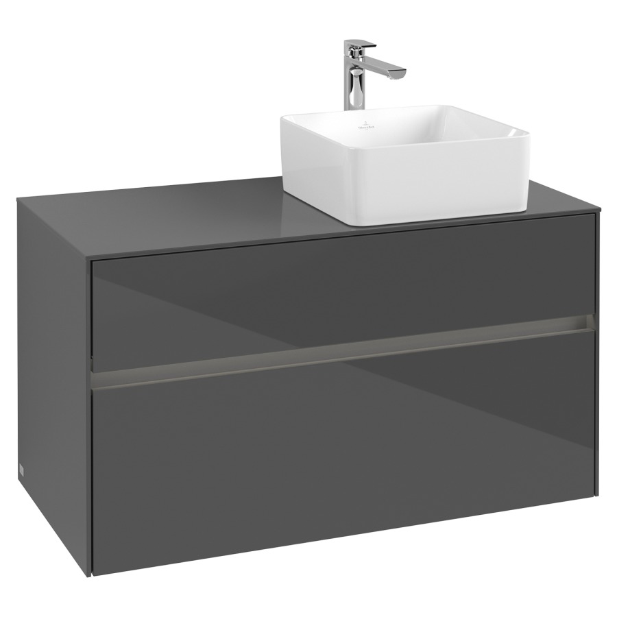 Élément inférieur COLLARO
100 x 54,8 x 50 cm
lavabo à droite
élément à 2 tiroirs
avec éclairage LED