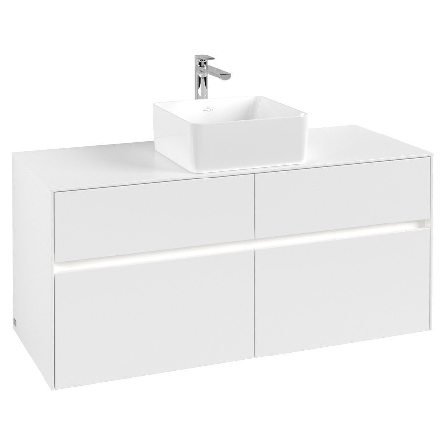 Élément inférieur COLLARO
120 x 54,8 x 50 cm
2 éléments à chacun 2 tiroirs
avec éclairage LED