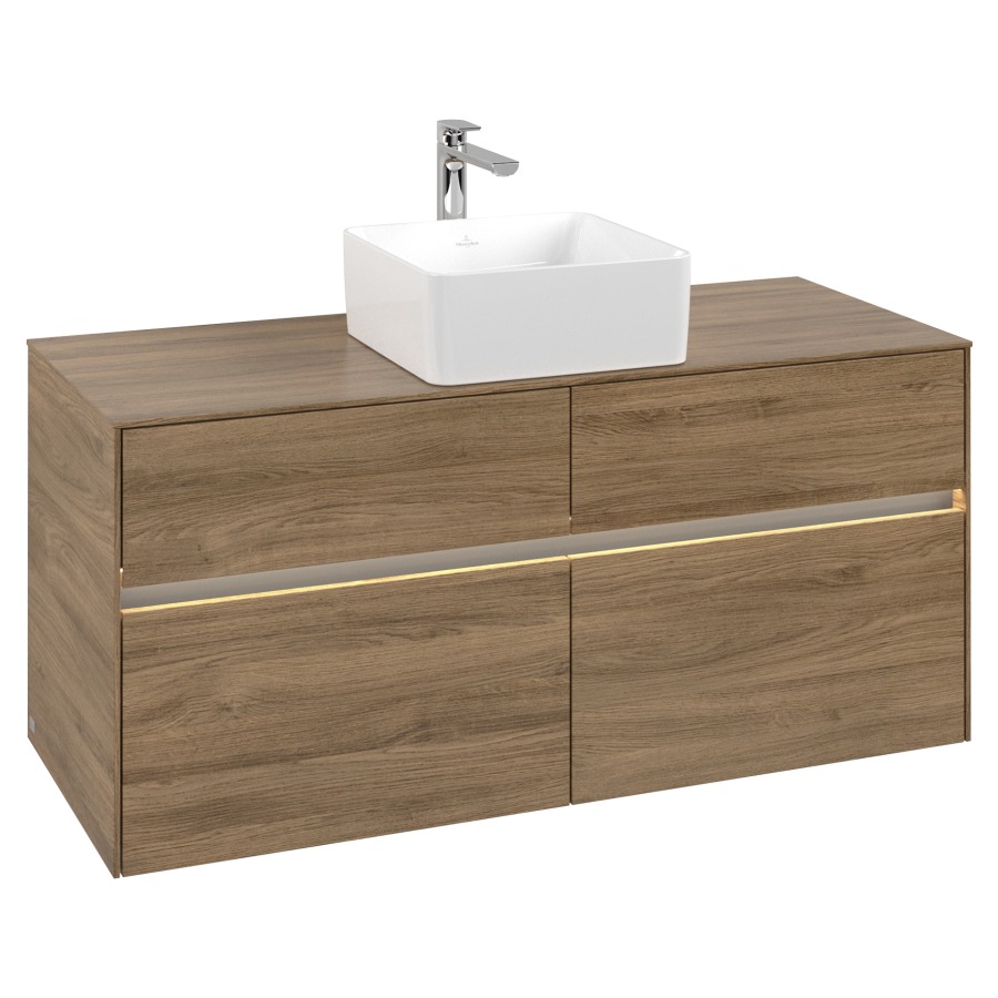 Élément inférieur COLLARO
120 x 54,8 x 50 cm
2 éléments à chacun 2 tiroirs
avec éclairage LED