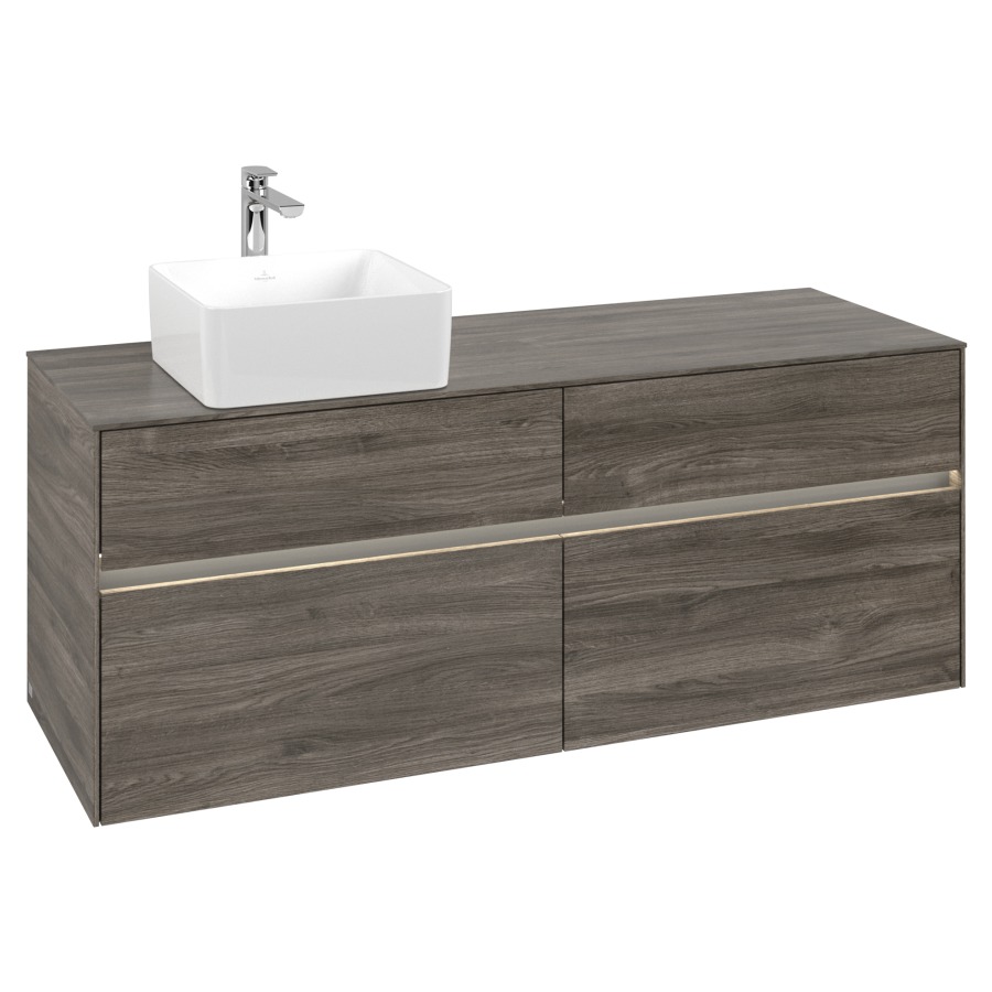 Élément inférieur COLLARO
140 x 54,8 x 50 cm
lavabo à gauche
2 éléments à chacun 2 tiroirs
avec éclairage LED