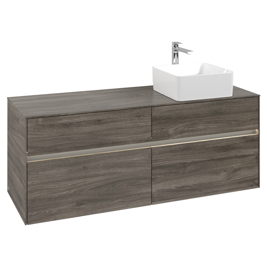 Élément inférieur COLLARO
140 x 54,8 x 50 cm
lavabo à droite
2 éléments à chacun 2 tiroirs
avec éclairage LED