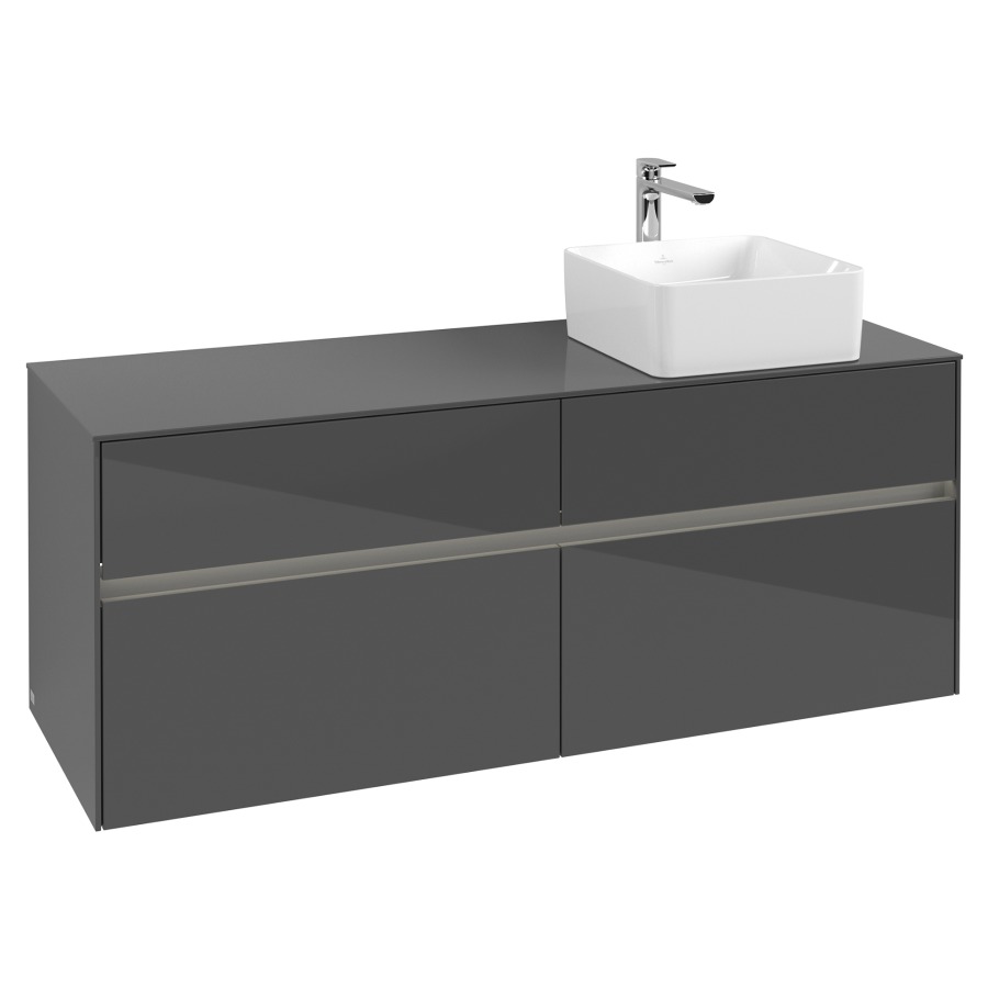 Élément inférieur COLLARO
140 x 54,8 x 50 cm
lavabo à droite
2 éléments à chacun 2 tiroirs
avec éclairage LED