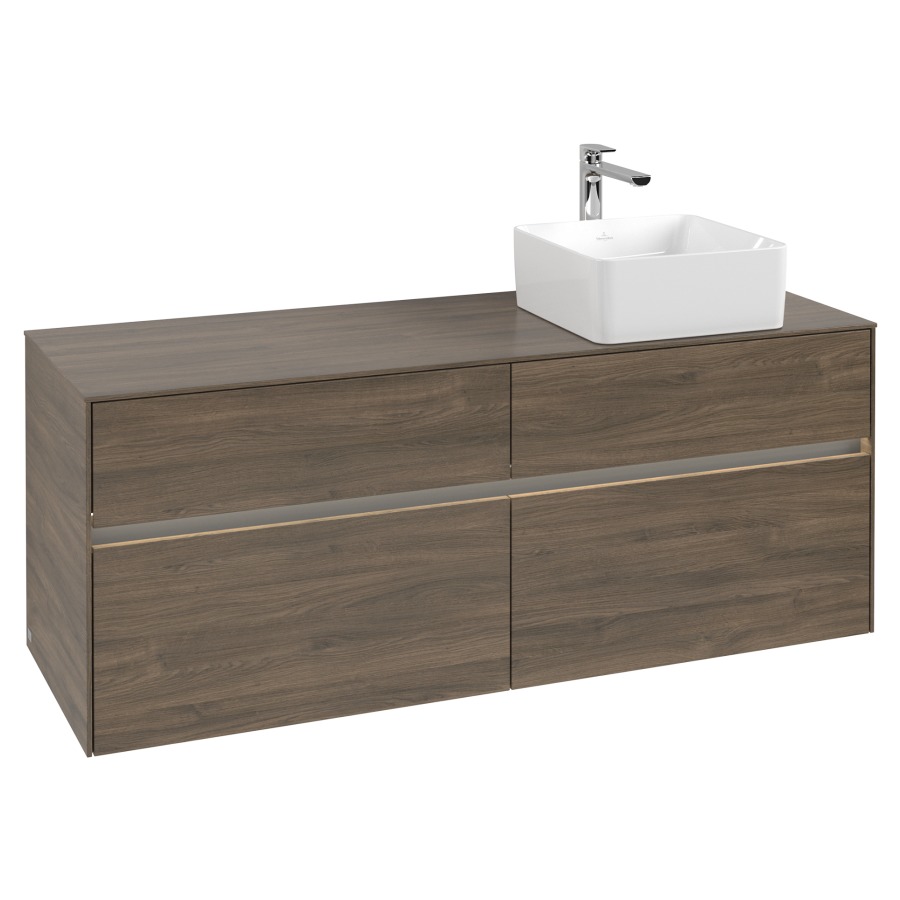 Élément inférieur COLLARO
140 x 54,8 x 50 cm
lavabo à droite
2 éléments à chacun 2 tiroirs
avec éclairage LED