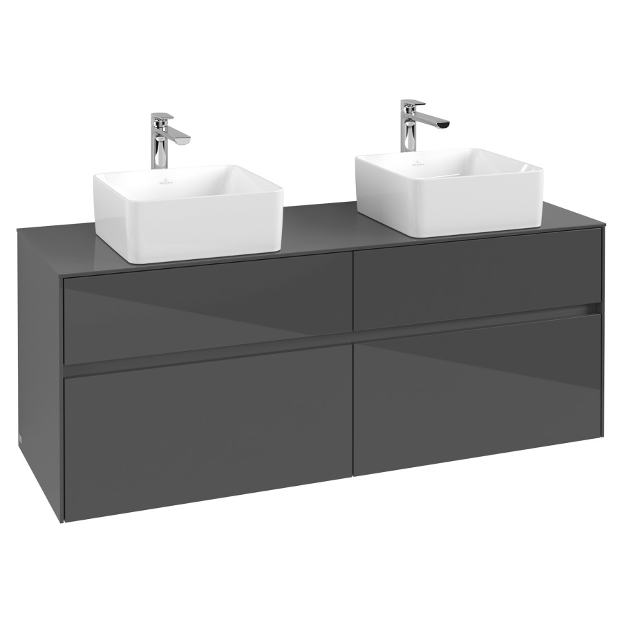 Élément inférieur COLLARO
140 x 54,8 x 50 cm
pour 2 lavabos
2 éléments à chacun 2 tiroirs
avec éclairage LED