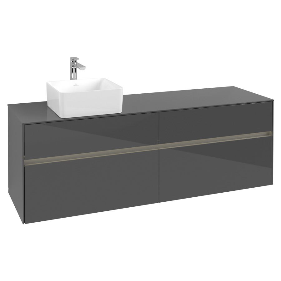 Élément inférieur COLLARO
160 x 54,8 x 50 cm
lavabo à gauche
2 éléments à chacun 2 tiroirs
avec éclairage LED