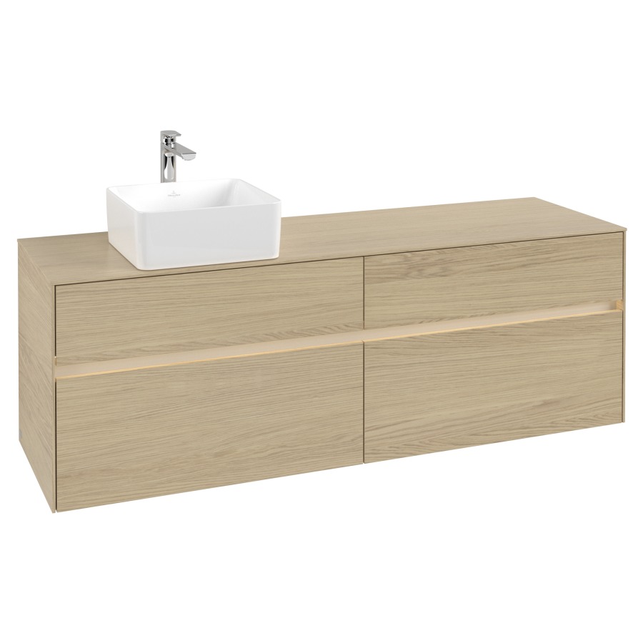 Élément inférieur COLLARO
160 x 54,8 x 50 cm
lavabo à gauche
2 éléments à chacun 2 tiroirs
avec éclairage LED
