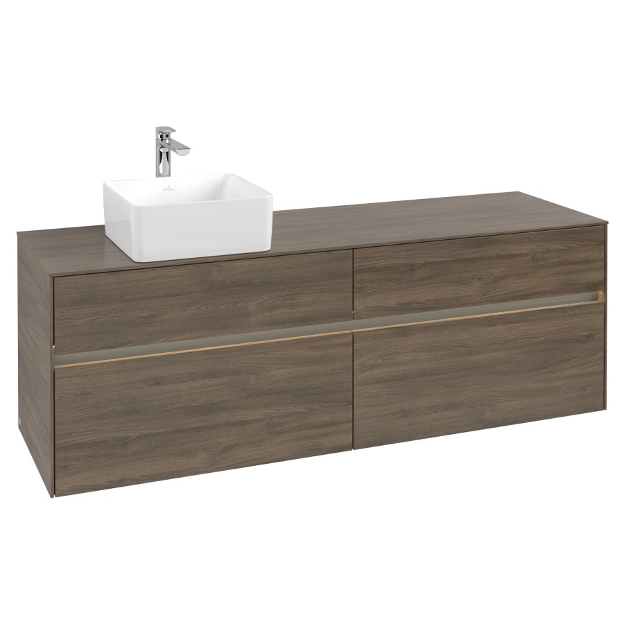 Élément inférieur COLLARO
160 x 54,8 x 50 cm
lavabo à gauche
2 éléments à chacun 2 tiroirs
avec éclairage LED
