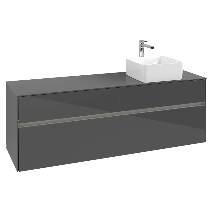 Élément inférieur COLLARO
160 x 54,8 x 50 cm
lavabo à droite
2 éléments à chacun 2 tiroirs
avec éclairage LED
