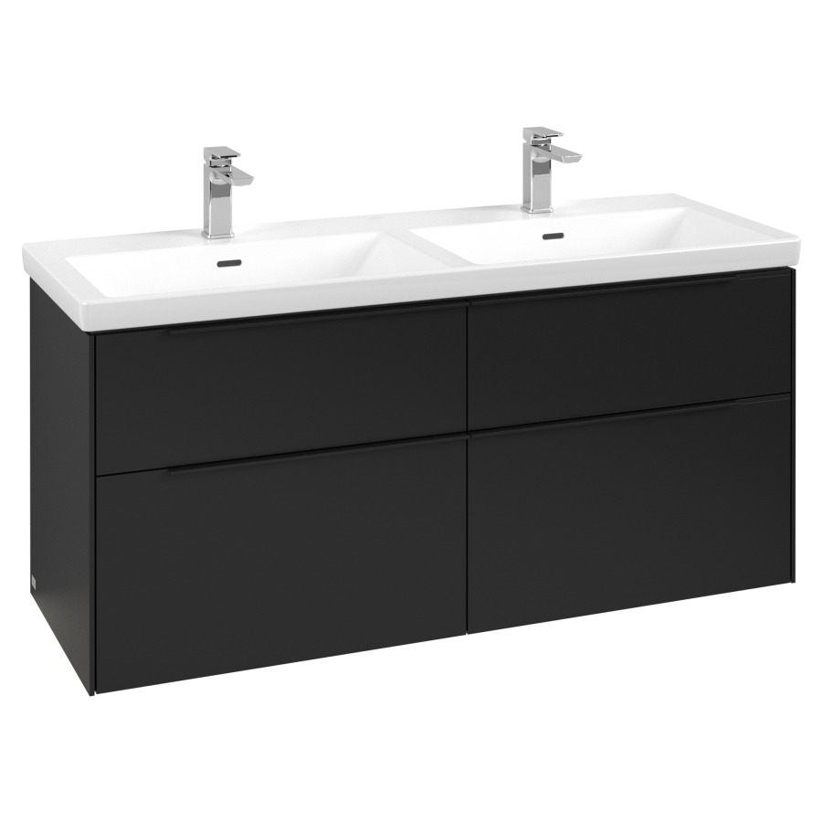 Élément inférieur SUBWAY 3.0
127,2 x 57,6 x 47,8 cm
pour lavabo double Subway 3.0
130 cm, 2 éléments à chacune
2 tiroirs, avec éclairage LED