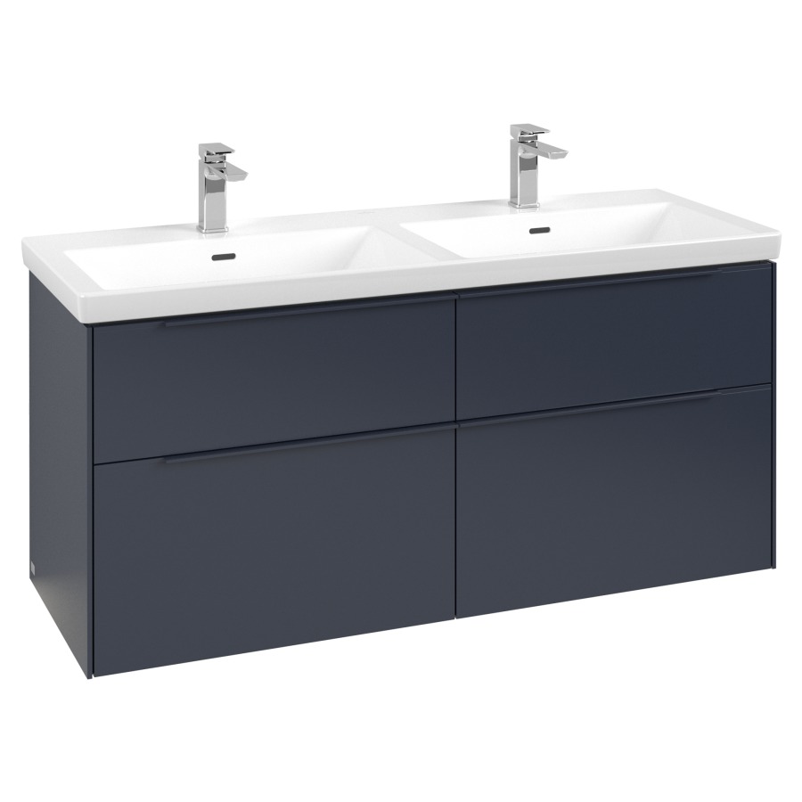 Élément inférieur SUBWAY 3.0
127,2 x 57,6 x 47,8 cm
pour lavabo double Subway 3.0
130 cm, 2 éléments à chacune
2 tiroirs, avec éclairage LED