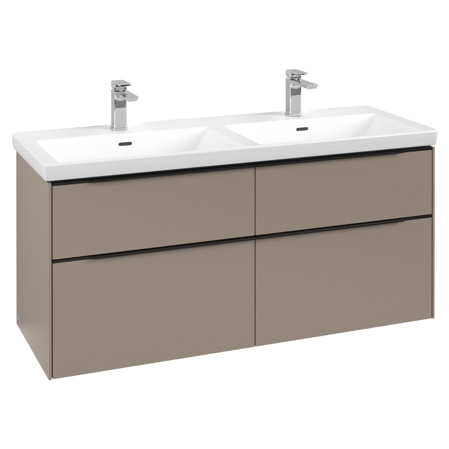 Élément inférieur SUBWAY 3.0
127,2 x 57,6 x 47,8 cm
pour lavabo double Subway 3.0
130 cm, 2 éléments à chacune
2 tiroirs, avec éclairage LED