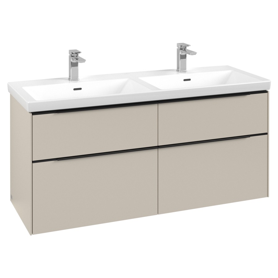 Élément inférieur SUBWAY 3.0
127,2 x 57,6 x 47,8 cm
pour lavabo double Subway 3.0
130 cm, 2 éléments à chacune
2 tiroirs, avec éclairage LED