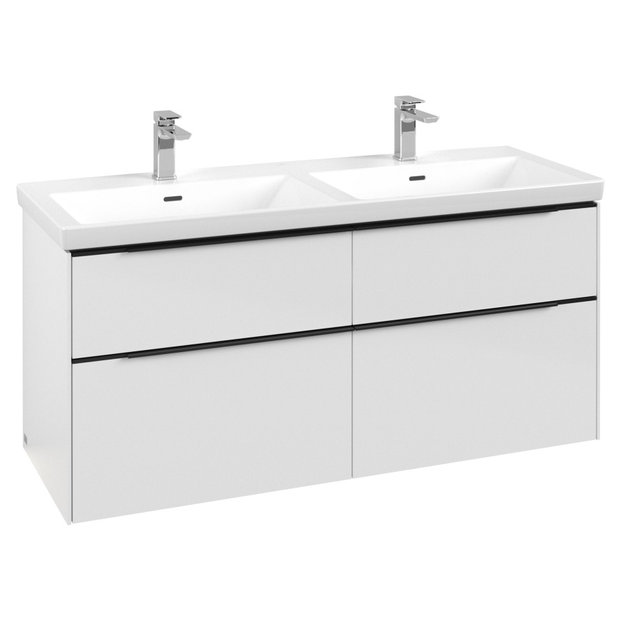 Élément inférieur SUBWAY 3.0
127,2 x 57,6 x 47,8 cm
pour lavabo double Subway 3.0
130 cm, 2 éléments à chacune
2 tiroirs, avec éclairage LED