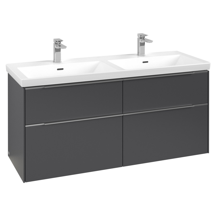 Élément inférieur SUBWAY 3.0
127,2 x 57,6 x 47,8 cm
pour lavabo double Subway 3.0
130 cm, 2 éléments à chacune
2 tiroirs, avec éclairage LED