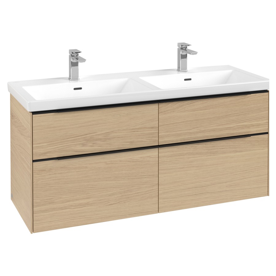 Élément inférieur SUBWAY 3.0
127,2 x 57,6 x 47,8 cm
pour lavabo double Subway 3.0
130 cm, 2 éléments à chacune
2 tiroirs, avec éclairage LED