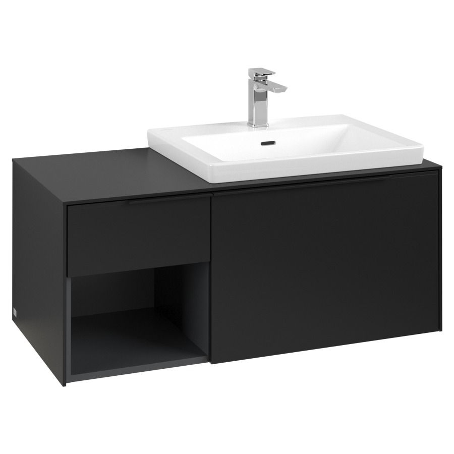 Élément inférieur SUBWAY 3.0
100,1 x 42,25 x 51,6 cm
pour lavabo Subway 3.0
60 cm, 2 éléments à chacun
1 tiroir, niche ouverte à
gauche, avec éclairage LED