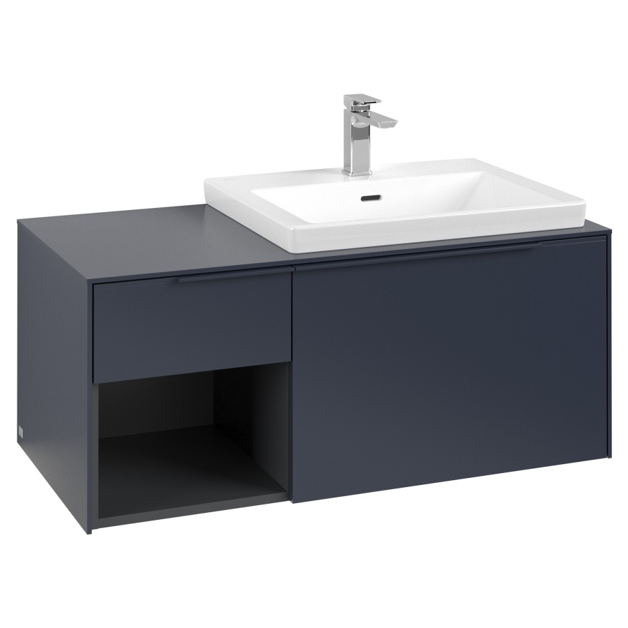 Élément inférieur SUBWAY 3.0
100,1 x 42,25 x 51,6 cm
pour lavabo Subway 3.0
60 cm, 2 éléments à chacun
1 tiroir, niche ouverte à
gauche, avec éclairage LED