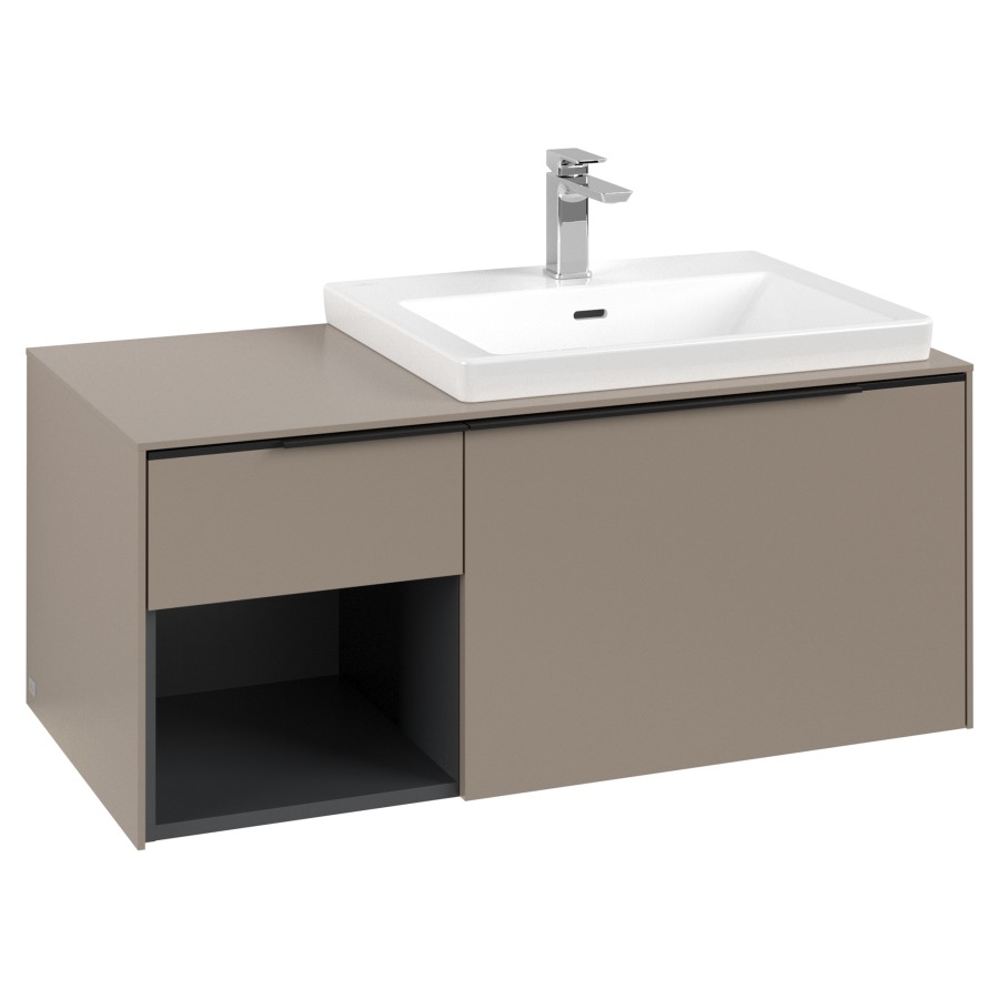 Élément inférieur SUBWAY 3.0
100,1 x 42,25 x 51,6 cm
pour lavabo Subway 3.0
60 cm, 2 éléments à chacun
1 tiroir, niche ouverte à
gauche, avec éclairage LED