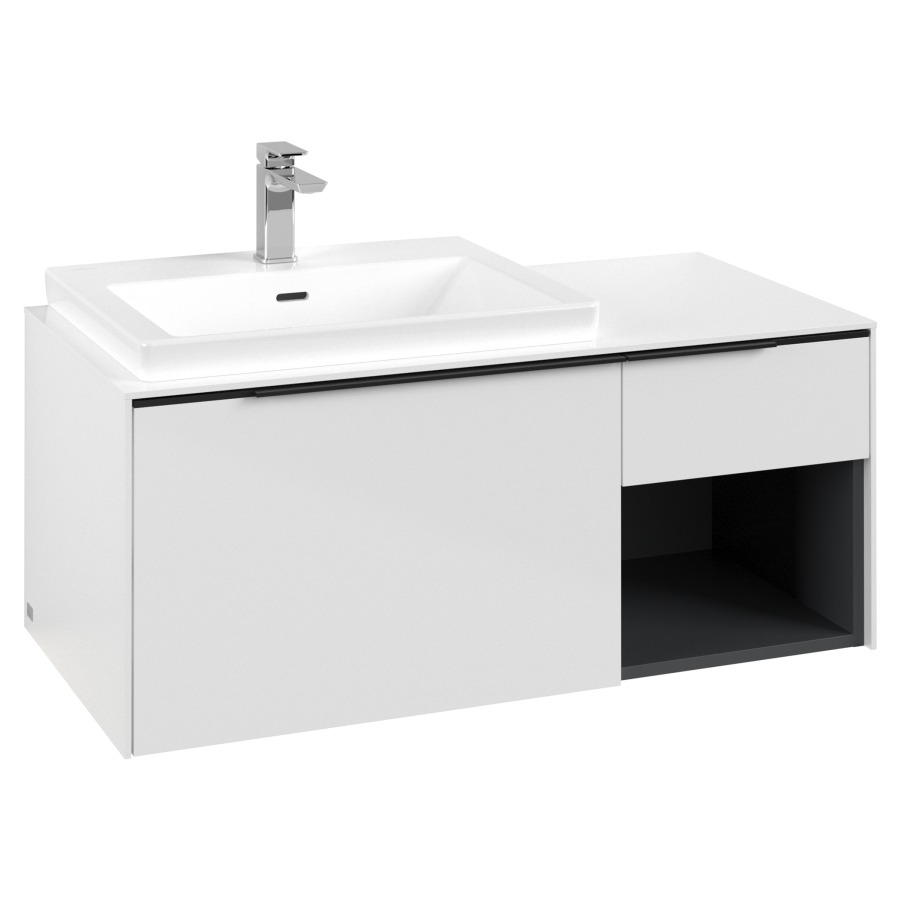 Élément inférieur SUBWAY 3.0
100,1 x 42,25 x 51,6 cm
pour lavabo Subway 3.0 60 cm,
2 éléments à chacun
1 tiroir, niche ouverte à
droite, avec éclairage LED