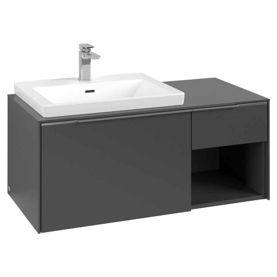 Élément inférieur SUBWAY 3.0
100,1 x 42,25 x 51,6 cm
pour lavabo Subway 3.0 60 cm,
2 éléments à chacun
1 tiroir, niche ouverte à
droite, avec éclairage LED