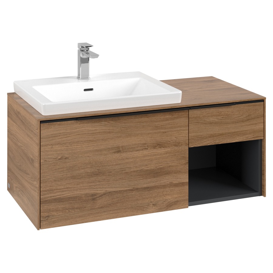 Élément inférieur SUBWAY 3.0
100,1 x 42,25 x 51,6 cm
pour lavabo Subway 3.0 60 cm,
2 éléments à chacun
1 tiroir, niche ouverte à
droite, avec éclairage LED
