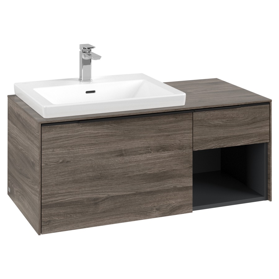 Élément inférieur SUBWAY 3.0
100,1 x 42,25 x 51,6 cm
pour lavabo Subway 3.0 60 cm,
2 éléments à chacun
1 tiroir, niche ouverte à
droite, avec éclairage LED