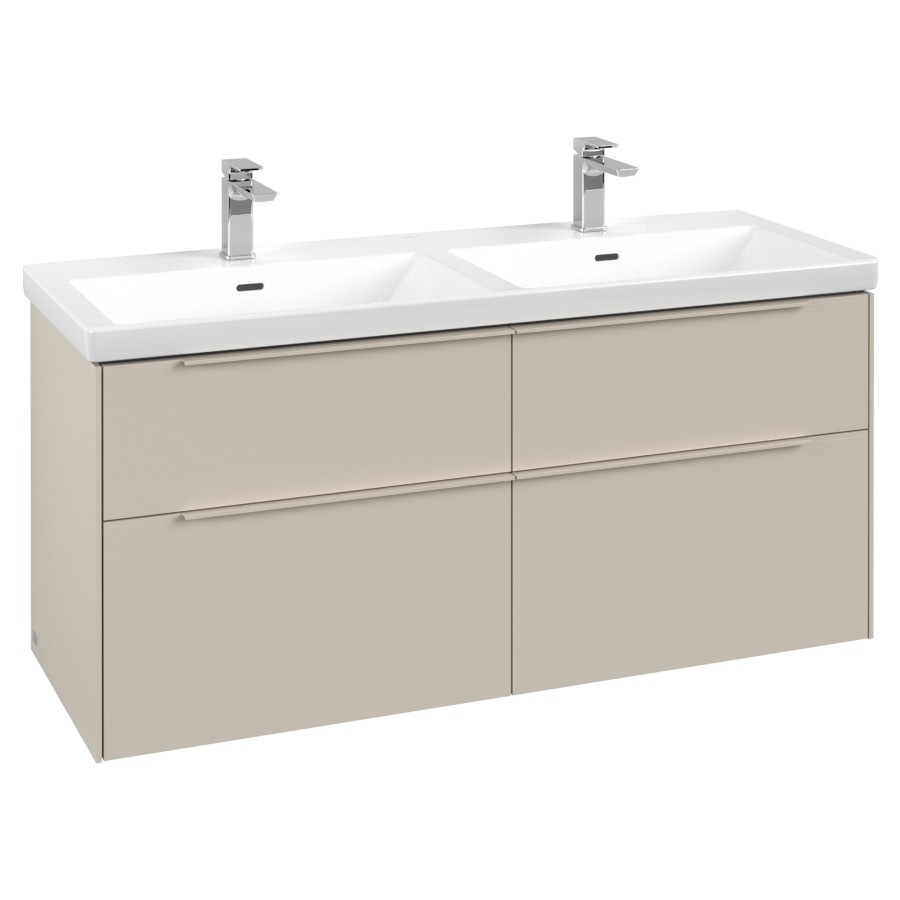 Élément inférieur SUBWAY 3.0
127,2 x 57,6 x 47,8 cm
pour lavabo double Subway 3.0
130 cm, 2 éléments à chacune
2 tiroirs