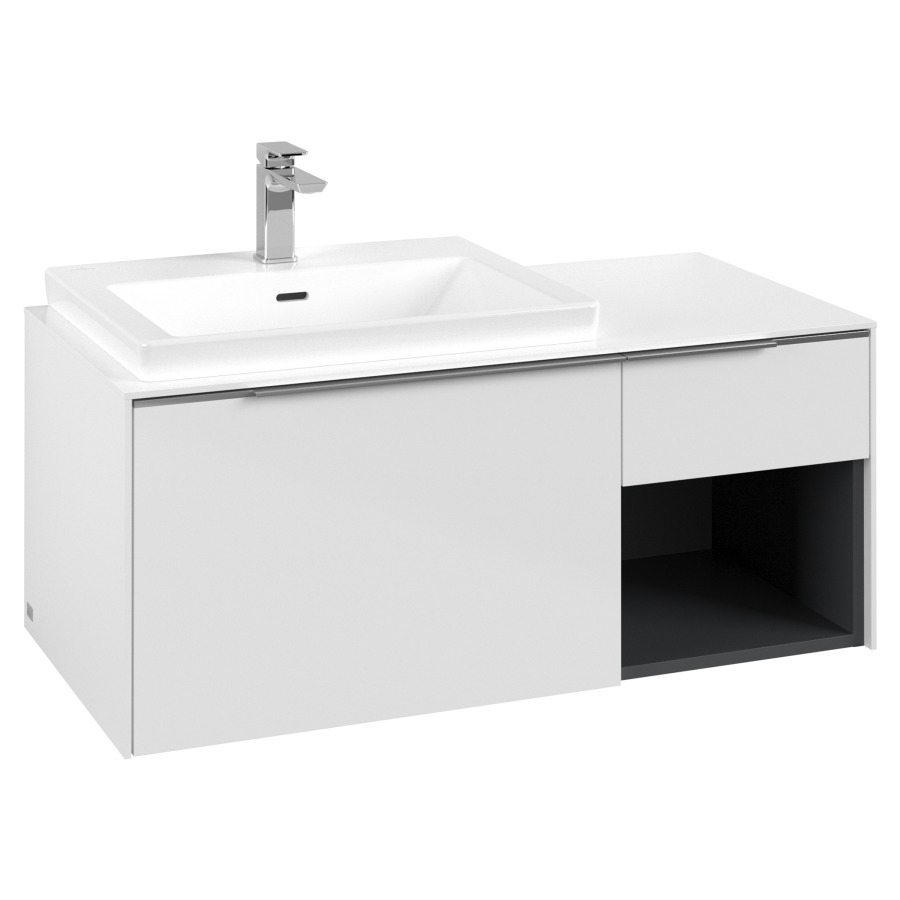 Élément inférieur SUBWAY 3.0
100,1 x 42,25 x 51,6 cm
pour lavabo Subway 3.0 60 cm
2 éléments à chacun 1 tiroir
niche ouverte à droite