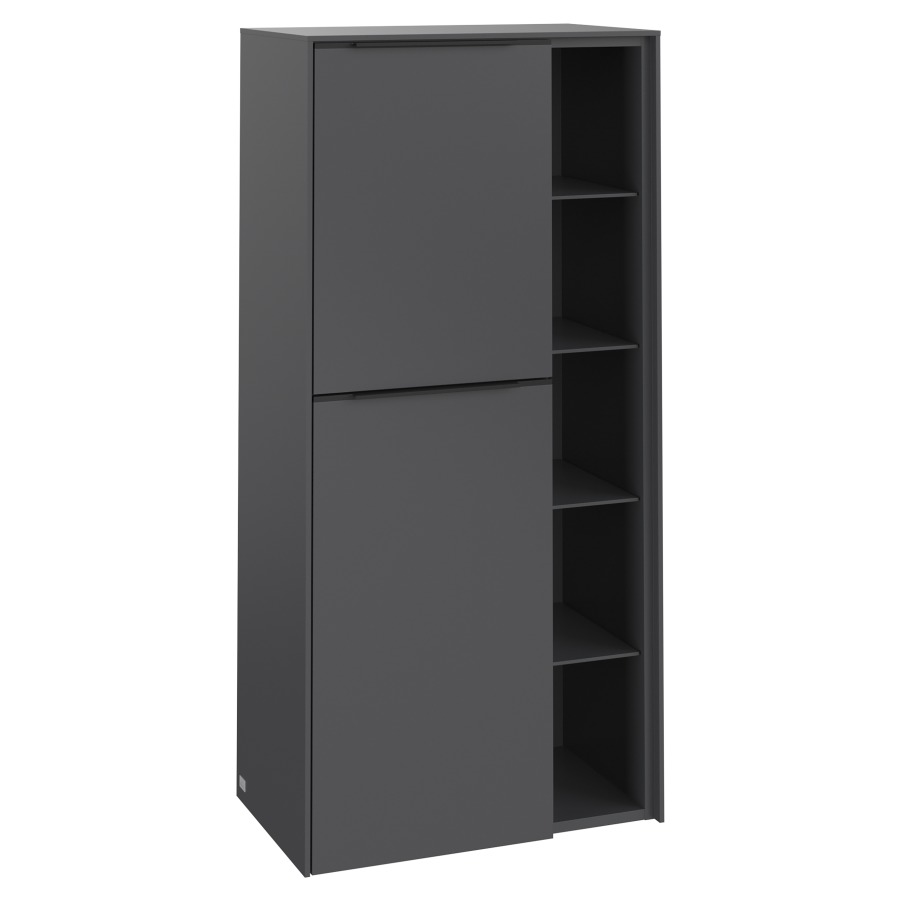 Armoire moyen SUBWAY 3.0
57,4 x 120,0 x 36,2 cm
armoire de tablette, 2 portes
2 tablettes, charnières à
gauche, 1 niche ouverte à
droite, 4 tablettes