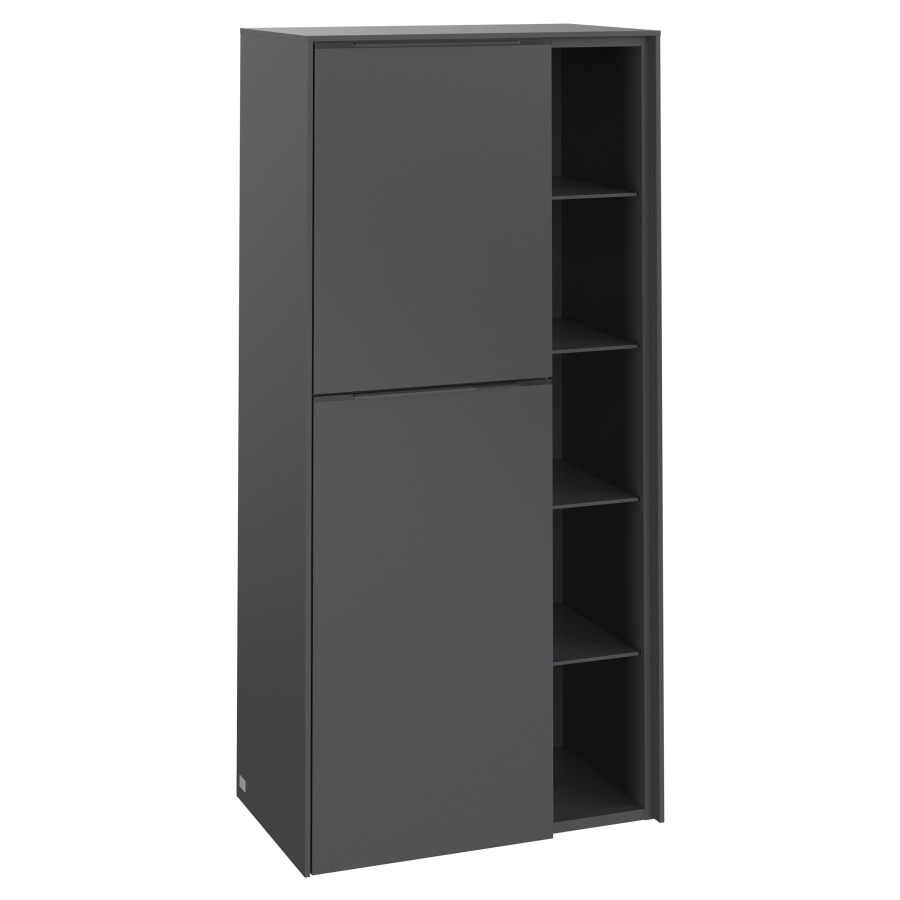 Armoire moyen SUBWAY 3.0
57,4 x 120,0 x 36,2 cm
armoire de tablette, 2 portes
2 tablettes, charnières à
gauche, 1 niche ouverte à
droite, 4 tablettes
