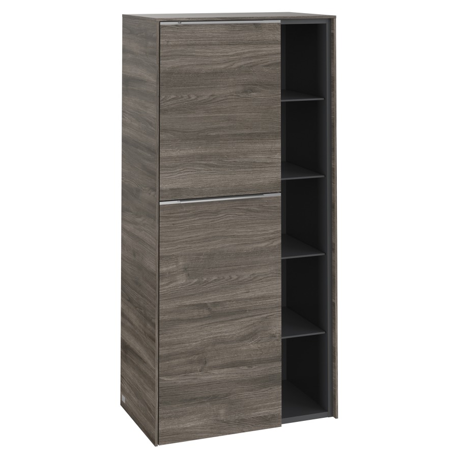 Armoire moyen SUBWAY 3.0
57,4 x 120,0 x 36,2 cm
armoire de tablette, 2 portes
2 tablettes, charnières à
gauche, 1 niche ouverte à
droite, 4 tablettes