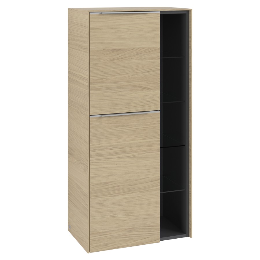 Armoire moyen SUBWAY 3.0
57,4 x 120,0 x 36,2 cm
armoire de tablette, 2 portes
2 tablettes, charnières à
gauche, 1 niche ouverte à
droite, 4 tablettes