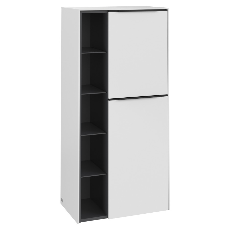 Armoire moyen SUBWAY 3.0
57,4 x 120,0 x 36,2 cm
armoire de tablette, 2 portes
2 tablettes, charnières à
droite, 1 niche ouverte à
gauche, 4 tablettes