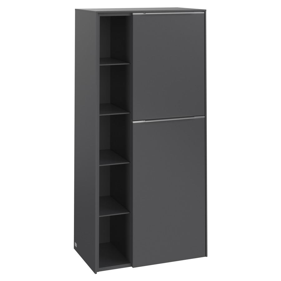 Armoire moyen SUBWAY 3.0
57,4 x 120,0 x 36,2 cm
armoire de tablette, 2 portes
2 tablettes, charnières à
droite, 1 niche ouverte à
gauche, 4 tablettes