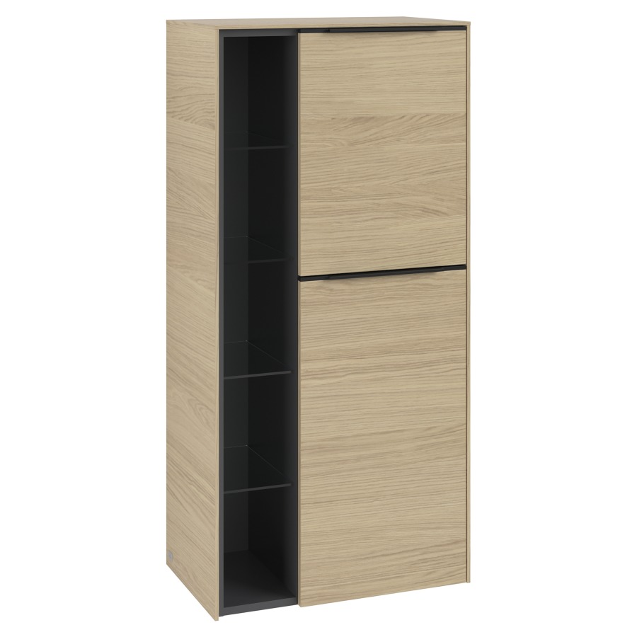 Armoire moyen SUBWAY 3.0
57,4 x 120,0 x 36,2 cm
armoire de tablette, 2 portes
2 tablettes, charnières à
droite, 1 niche ouverte à
gauche, 4 tablettes