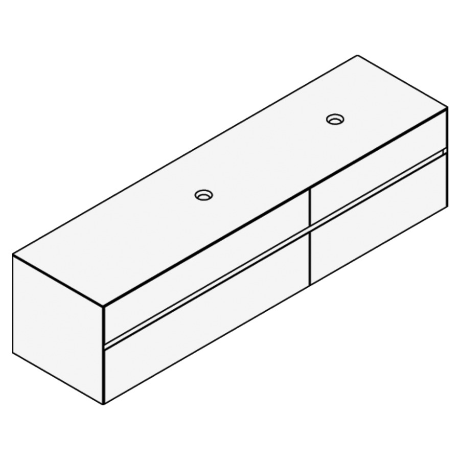 Élément inférieur KARMA MIXTE
200,9 x 49,8 x 52,0 cm
2 éléments à chacun 2 tiroirs
(120/80), pour 2 lavabos à
poser 248 156/157/158/159/160
161/162/163/164 à droite