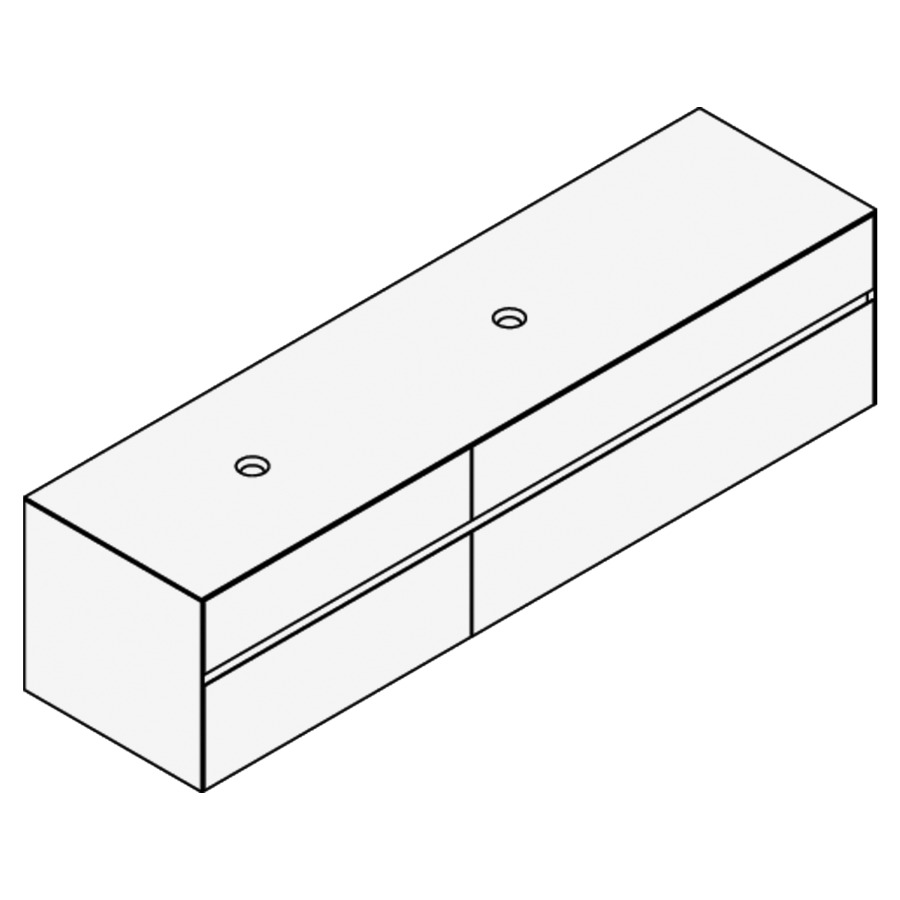 Élément inférieur KARMA MIXTE
200,9 x 49,8 x 52,0 cm
2 éléments à chacun 2 tiroirs
(80/120), pour 2 lavabos à
poser 248 156/157/158/159/160
161/162/163/164 à gauche