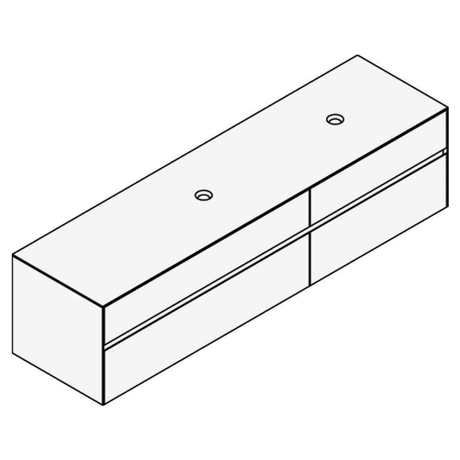 Élément inférieur KARMA CERAM
200,9 x 49,8 x 52,0 cm
2 éléments à chacun 2 tiroirs
(120/80) pour 2 lavabos à
poser 248 156/157/158/159/160
161/162/163/164 à droite