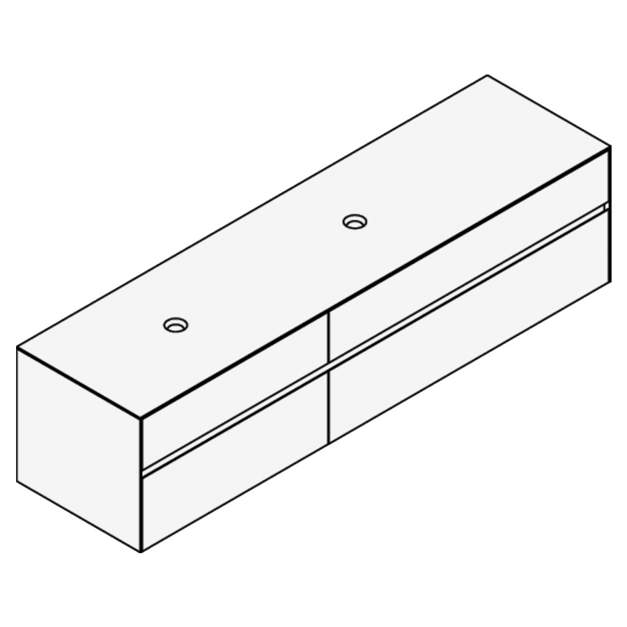 Élément inférieur KARMA CERAM
200,9 x 49,8 x 52,0 cm
2 éléments à chacun 2 tiroirs
(80/120) pour 2 lavabos à
poser 248 156/157/158/159/160
161/162/163/164 à gauche