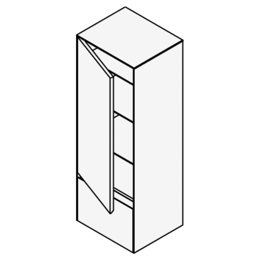 Armoire haute KARMA CERAM
41,5 x 115,0 x 40,0 cm
1 porte, charnière à gauche
1 tiroir, 3 tablettes en
verre