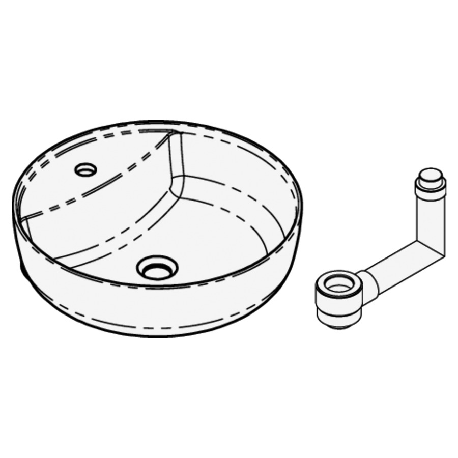 Lavabo à poser KARMA
D 50 cm, H 15 cm
solid surface, avec système de
trop-plein invisible