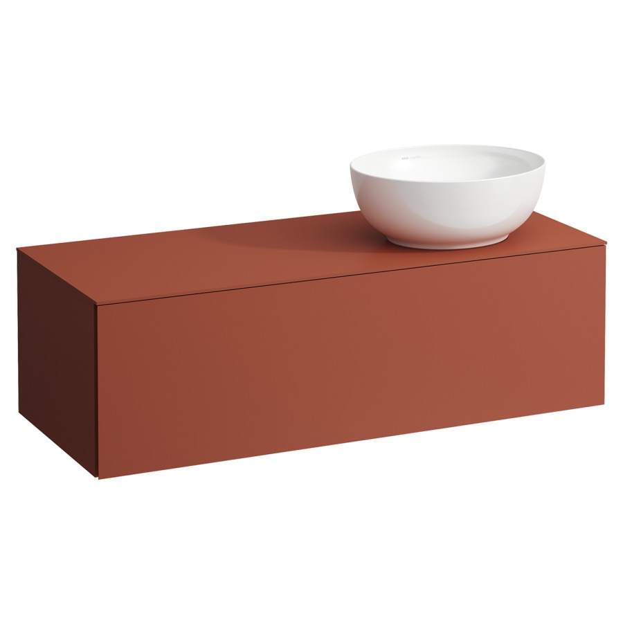 Élément inférieur
ILBAGNOALESSI
120,0 x 37,0 x 50,0 cm
élément à 1 tiroir
avec plaque de recouvrement
HPL de 6 mm en couleur corpus
pour lavabo à poser
234 074-077, découpe à droite