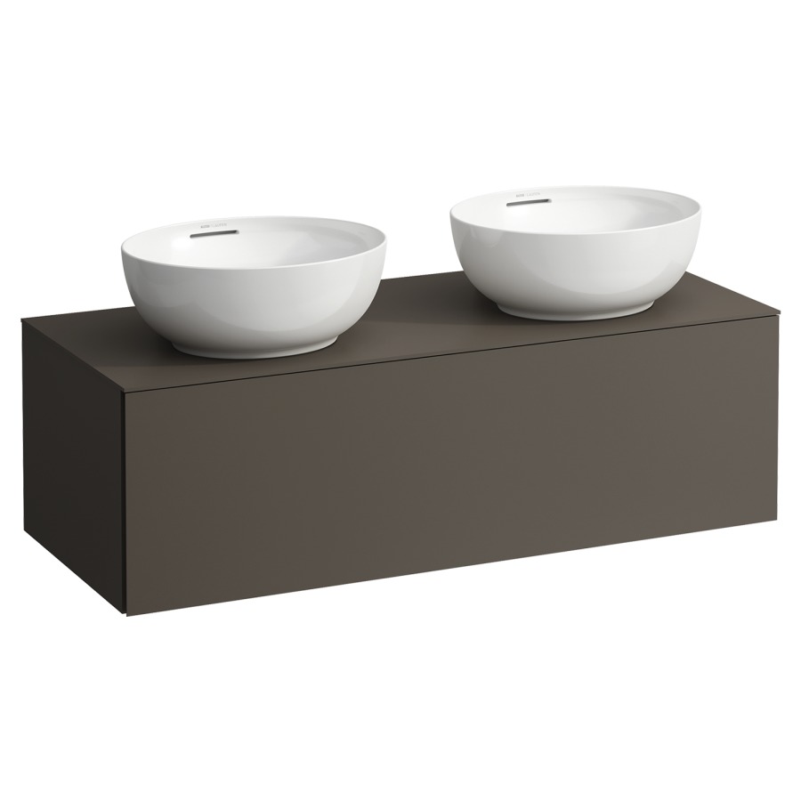 Élément inférieur
ILBAGNOALESSI
120,0 x 37,0 x 50,0 cm
élément à 1 tiroir
avec plaque de recouvrement
HPL de 6 mm en couleur corpus
pour lavabo à poser
234 074/075, 2 découpes