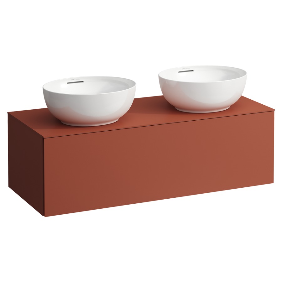 Élément inférieur
ILBAGNOALESSI
120,0 x 37,0 x 50,0 cm
élément à 1 tiroir
avec plaque de recouvrement
HPL de 6 mm en couleur corpus
pour lavabo à poser
234 074/075, 2 découpes