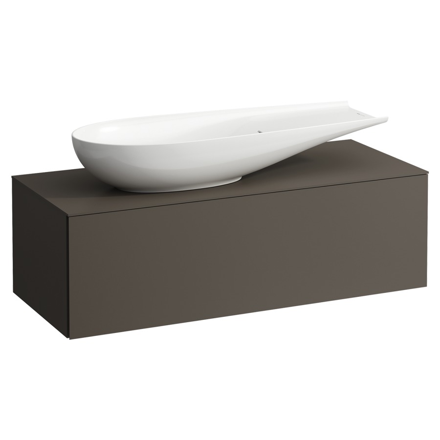 Élément inférieur
ILBAGNOALESSI
120,0 x 37,0 x 50,0 cm
élément à 1 tiroir
avec plaque de recouvrement
HPL de 6 mm en couleur corpus
pour lavabo à poser
234 077, découpe à gauche