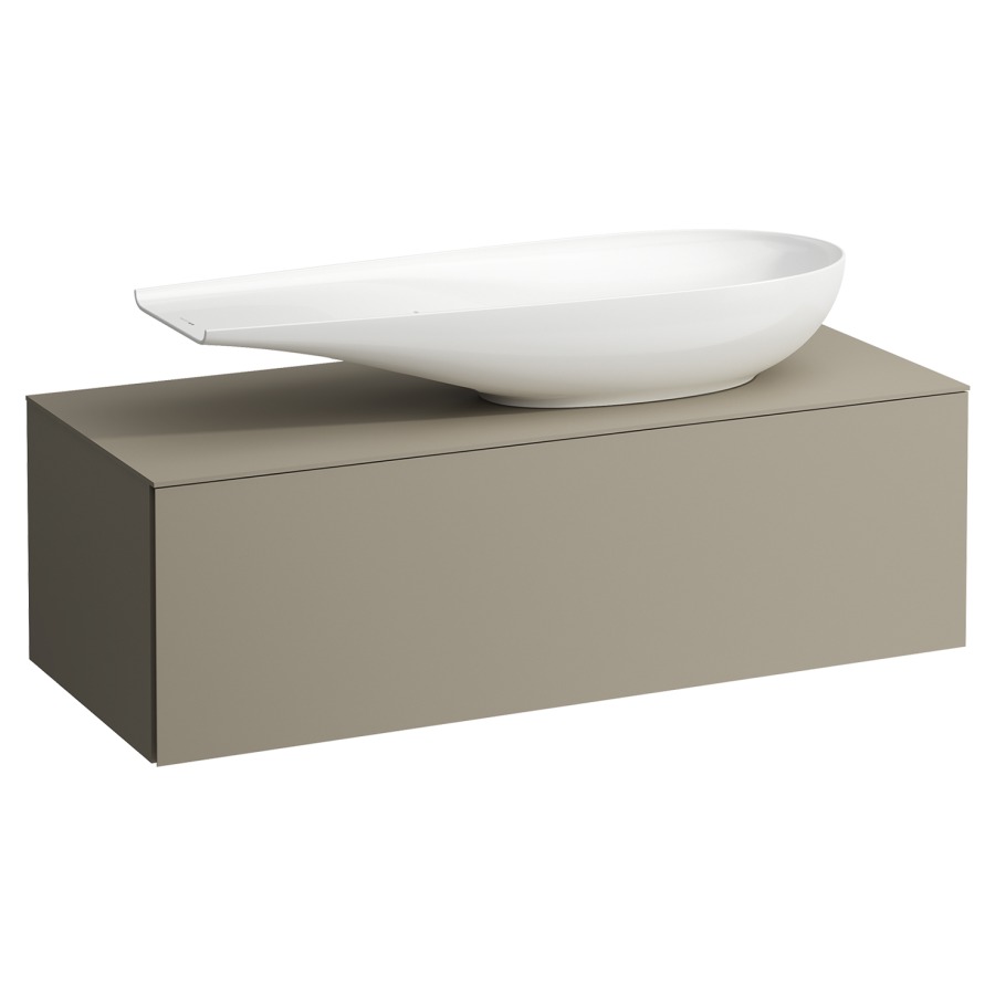 Élément inférieur
ILBAGNOALESSI
120,0 x 37,0 x 50,0 cm
élément à 1 tiroir
avec plaque de recouvrement
HPL de 6 mm en couleur corpus
pour lavabo à poser
234 077, découpe à droite